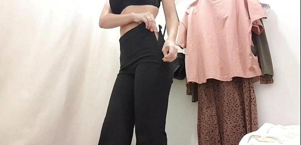  Public Masturbation of a Young Bitch FeralBerryy with a Dildo in the Fitting Room